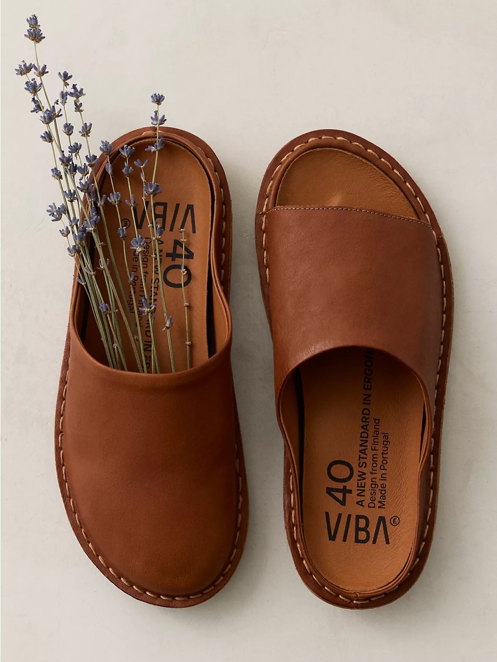 Free People VIBAe Roma Mules - Women's Tan Slip-On Leather Mules size 9 size 40 - Picture 2 of 8